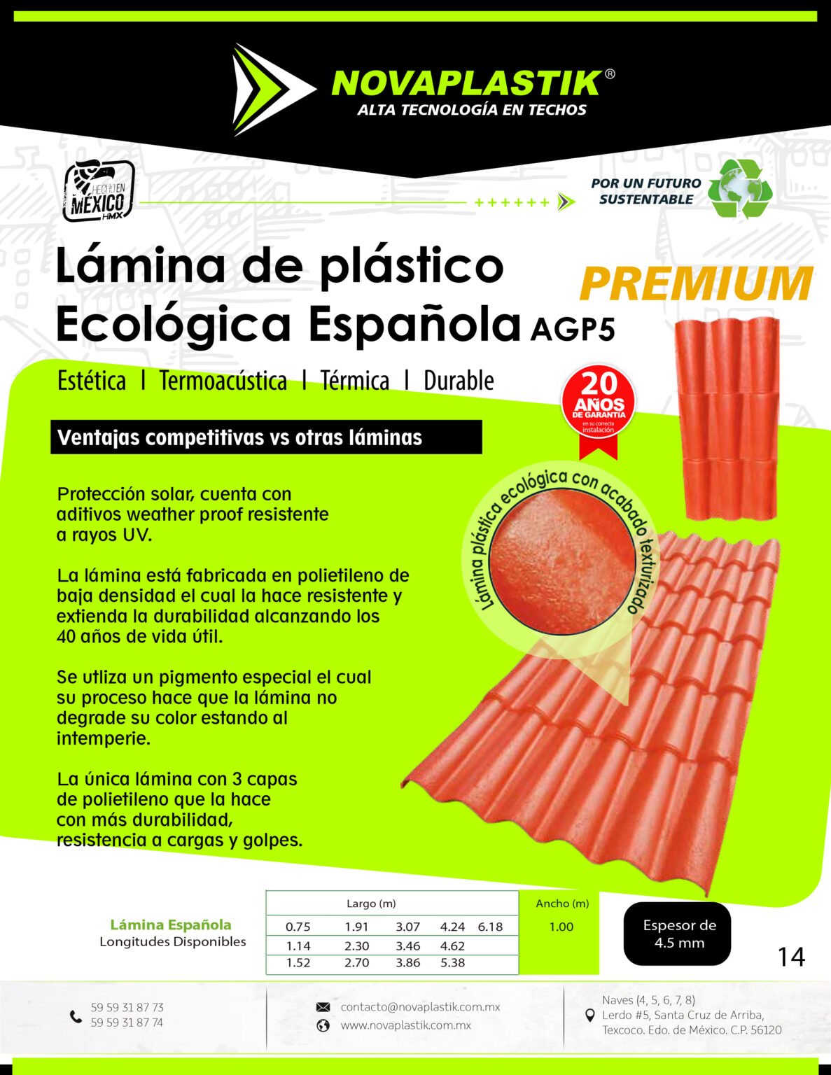 Catálogo | Láminas Texcoco - Novaplastik